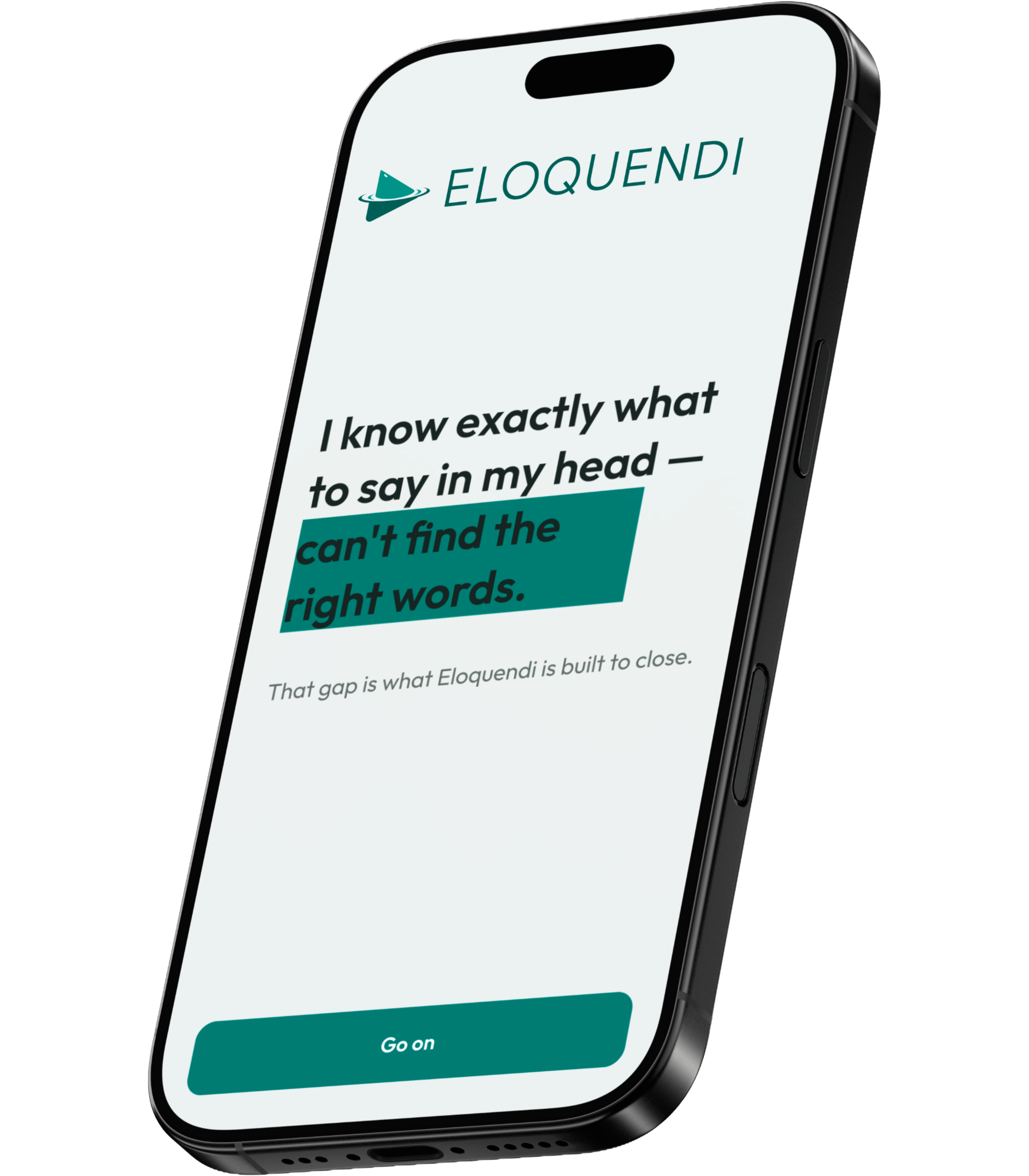 Eloquendi app shown on an iPhone